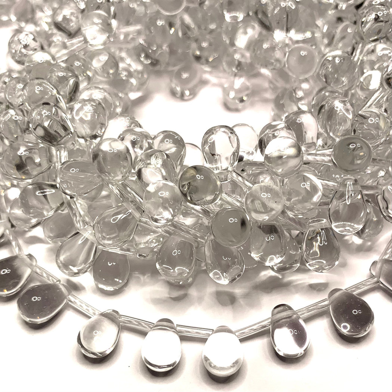 Rock Crystal Quartz Smooth Teardrop Beads-9 x 6mm (SP4900)