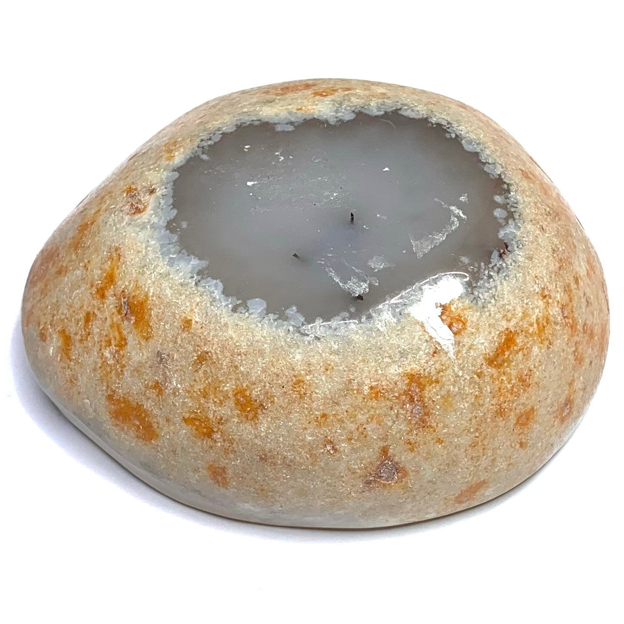 One of a Kind Carved Chalcedony Bowl-3 1/4 x 2 3/4 x 1 1/4" (NC4910)