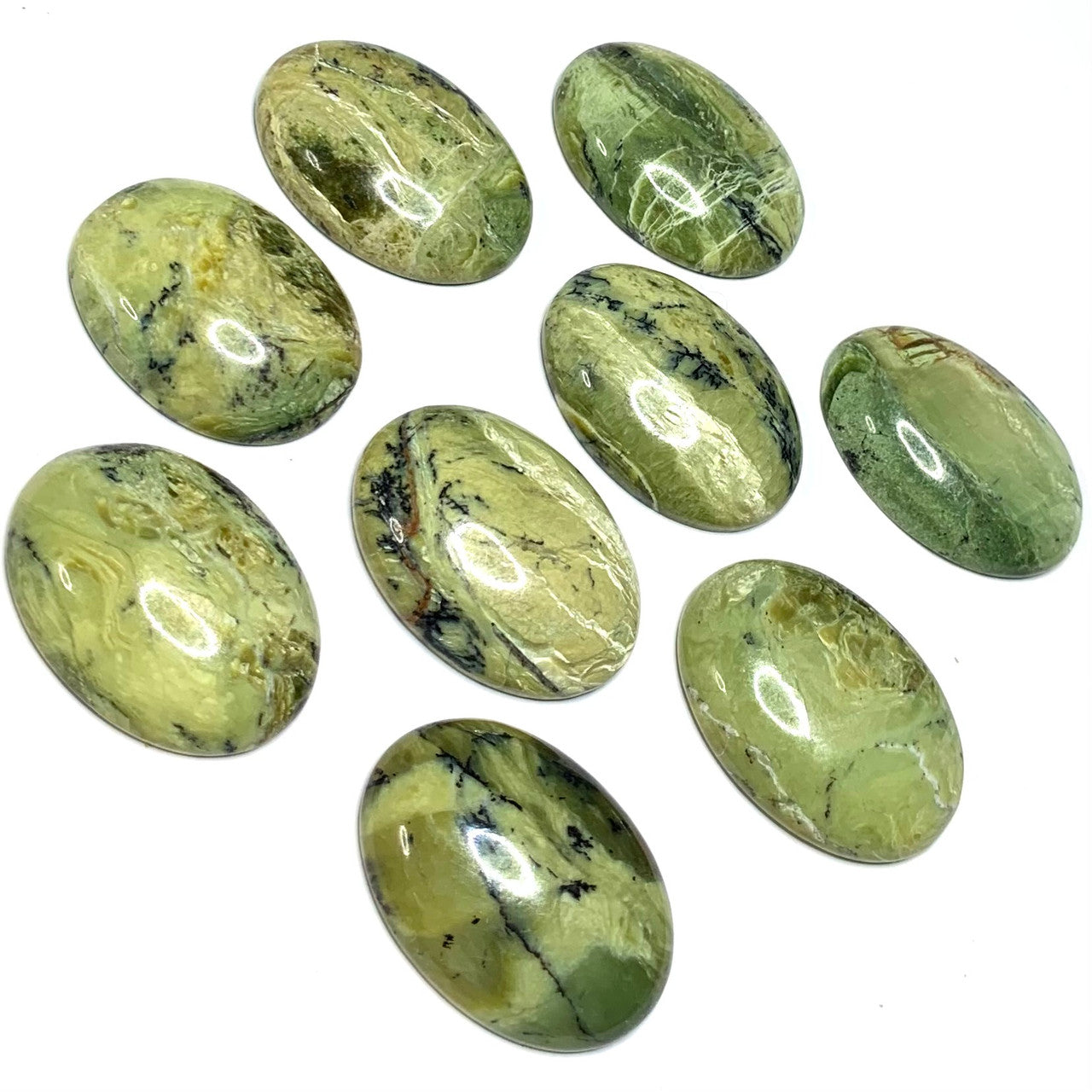 Green Opal Oval Domed Cabochons-A Grade-30 x 22mm (CAB3599)