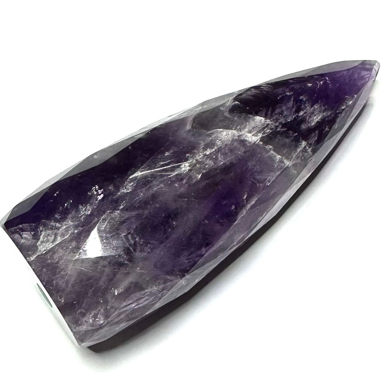 RARE-Amethyst Faceted Teardrop Stone Tower-Top Quality-4 x 1 1/2"
