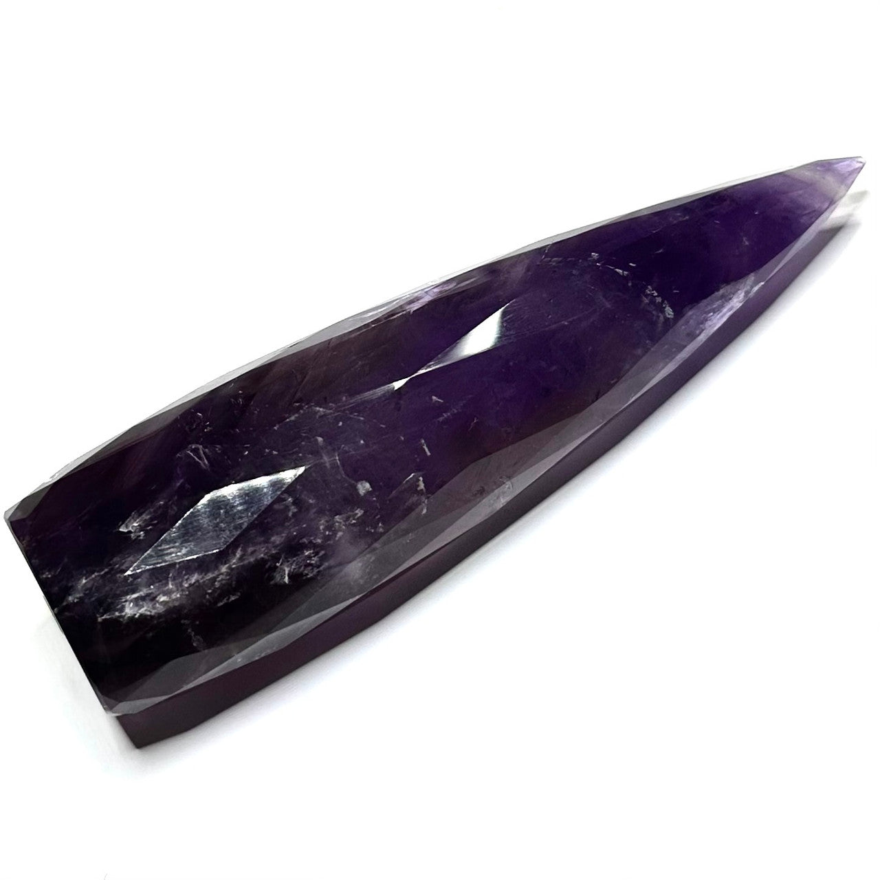 RARE-Amethyst Faceted Teardrop Stone Tower-Top Quality-5 3/4 x 1 1/2"