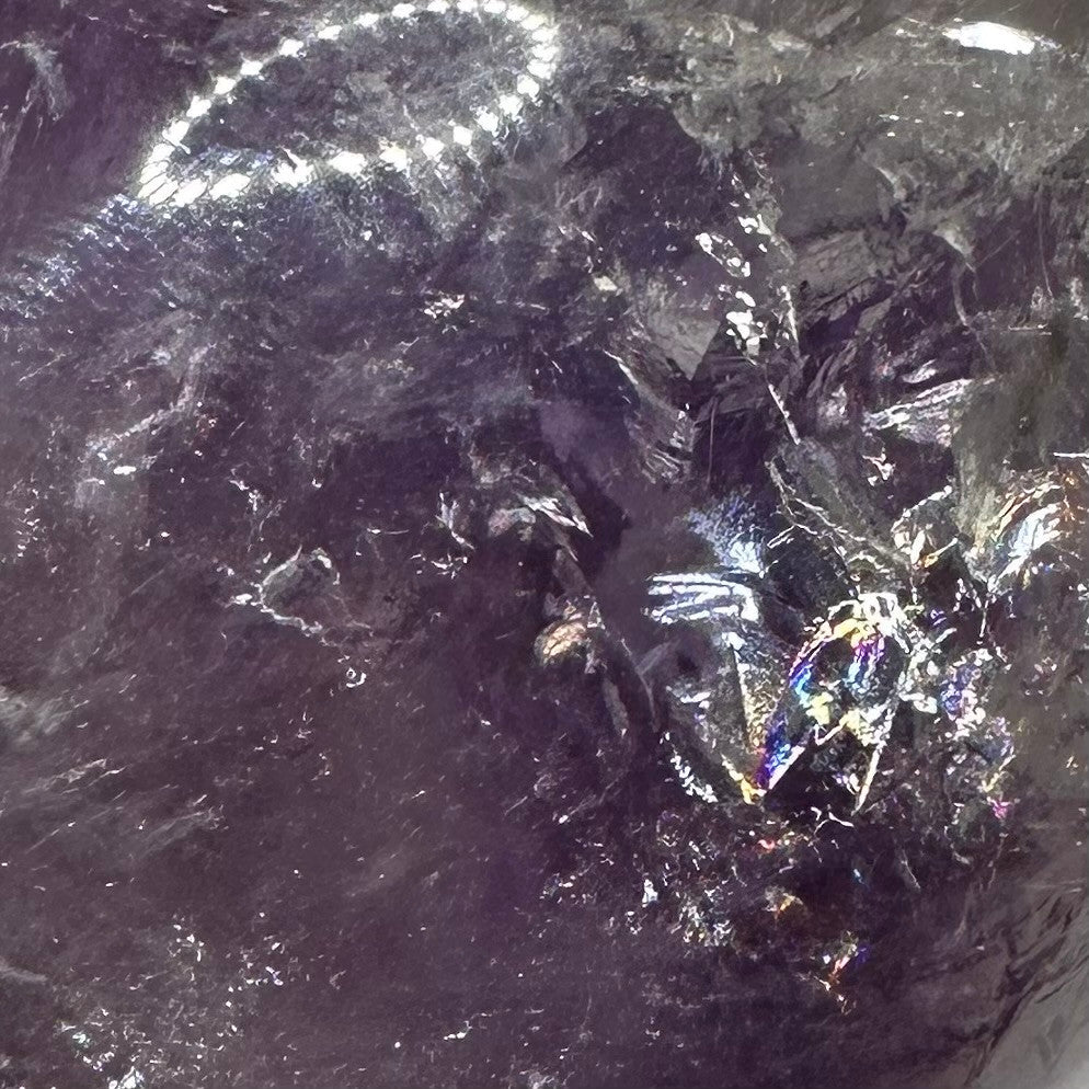 One of a Kind Amethyst with Rainbow Inclusions Stone-3 1/2 x 2 "