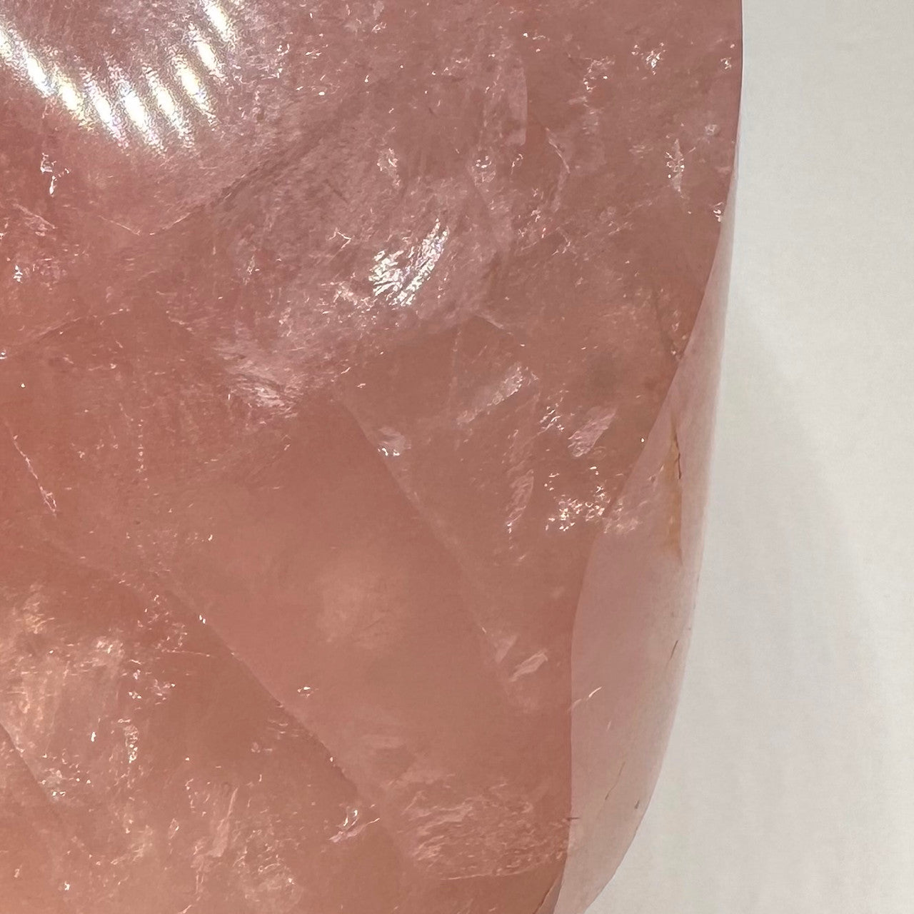 One of a Kind Rose Quartz with Hematoid and Rainbows Flame Stone Tower-4 1/2 x 1 1/2" (NC5350)