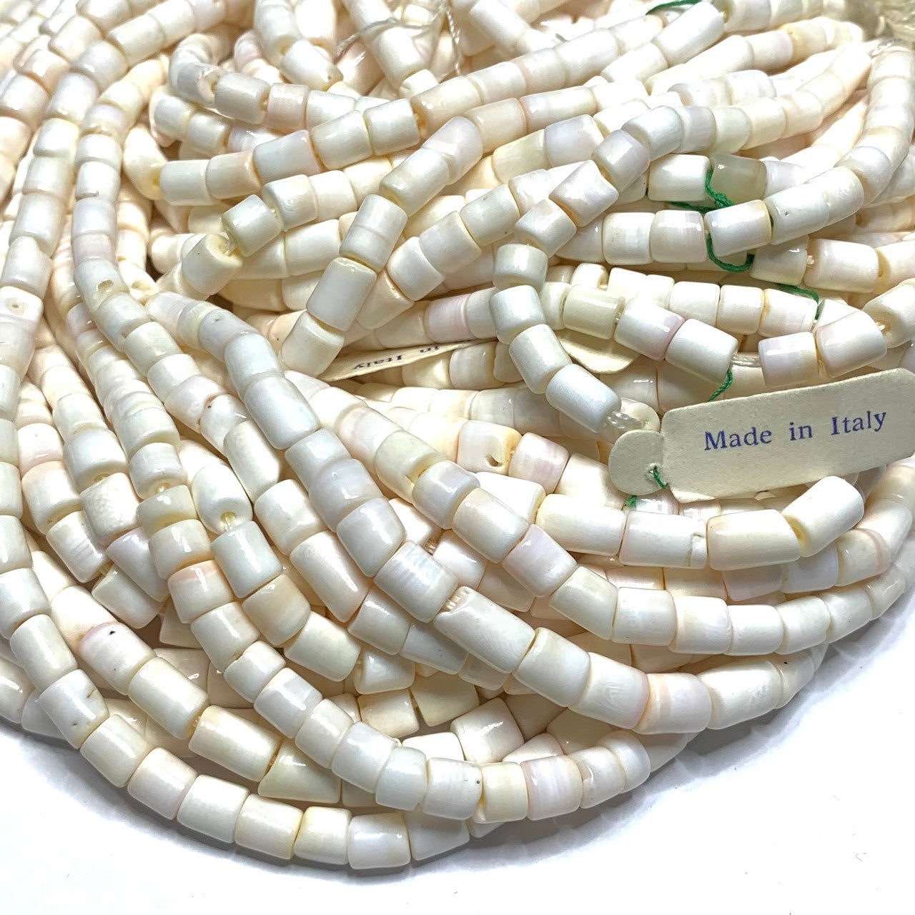 Genuine Italian Natural White Coral with a Hint of Pink-Gently Graduated 4-7mm Avg. (SP3624)