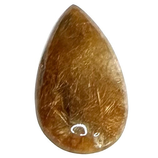 One of a Kind Rutile Quartz Teardrop Cabochon-34 x 20mm