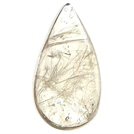 One of a Kind Rutile Quartz Teardrop Cabochon-32 x 16mm