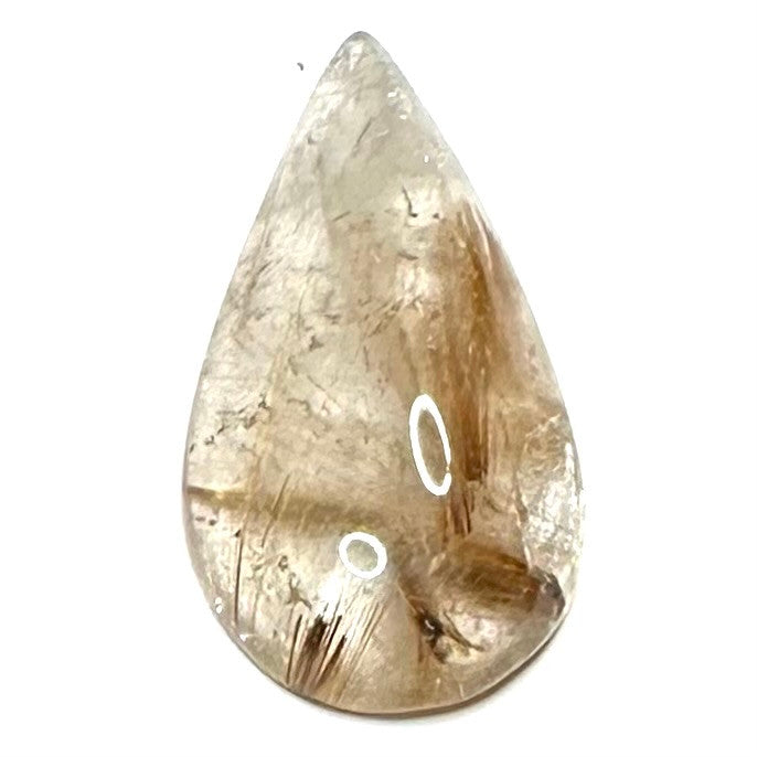 One of a Kind Rutile Quartz Teardrop Cabochon-30 x 16mm