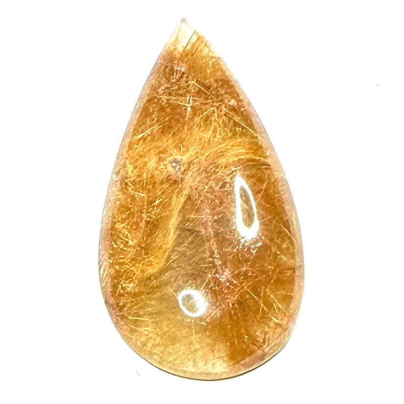 One of a Kind Rutile Quartz Teardrop Cabochon-38 x 20mm agrainofsand-usa