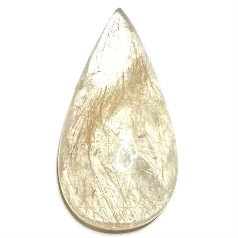 One of a Kind Rutile Quartz Teardrop Cabochon-31 x 16mm-CAB6396