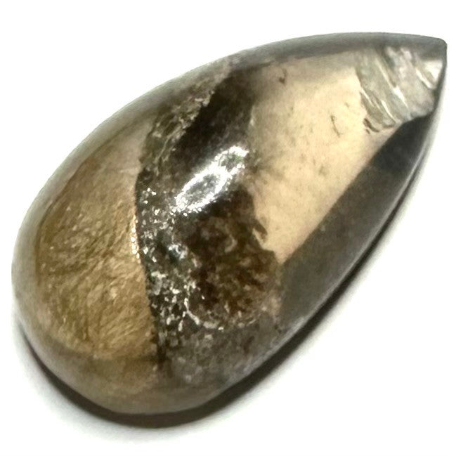RARE-One of a Kind Lodalite and Rutile Quartz Teardrop High Dome Cabochon-24 x 13 x 9mm