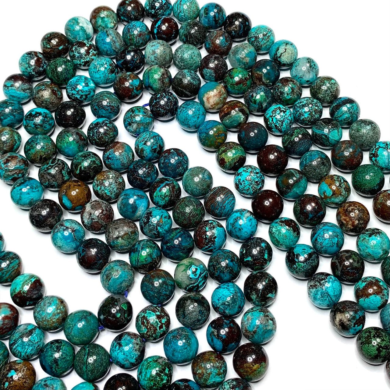 Chrysocolla Polished Round Beads-10mm (SP4961)