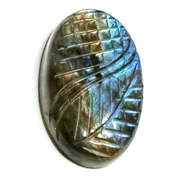 One of a Kind Carved Labradorite Cabochon-31 x 18mm