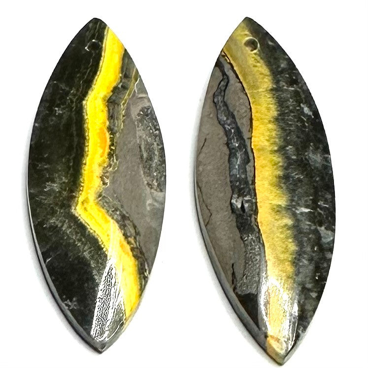 One of a Kind Bumble Bee Jasper Earring/Pendant Pair-32 x 12mm-SP6442