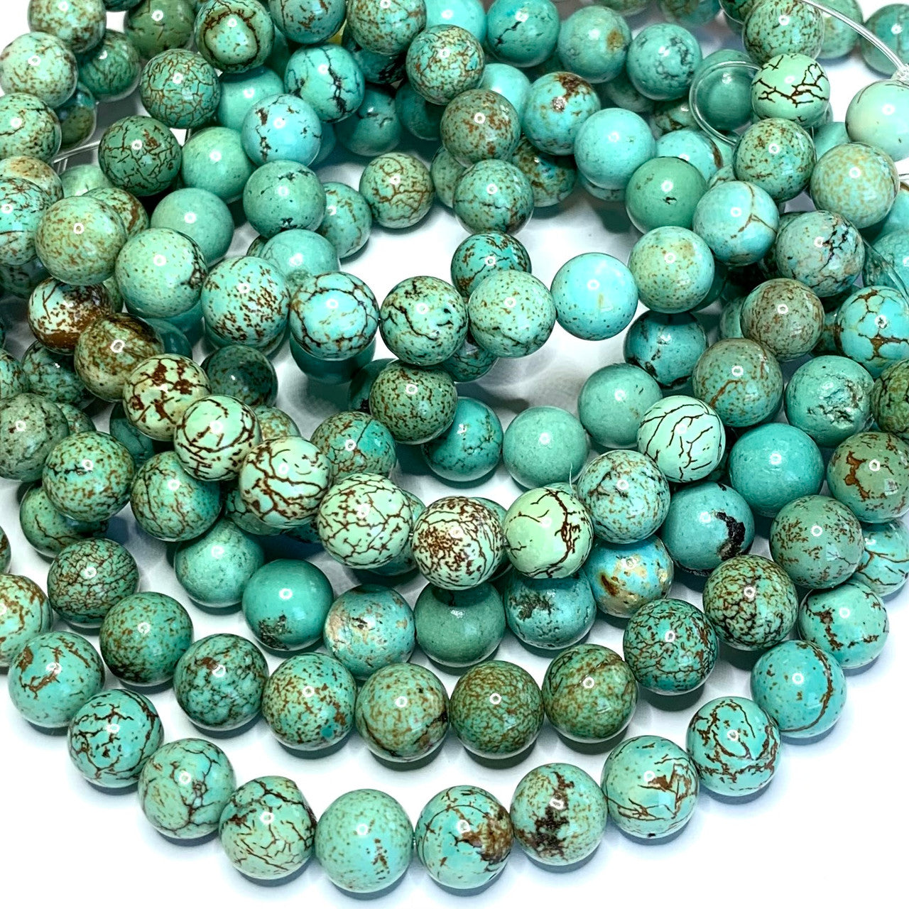 Genuine Highly Polished Turquoise 8mm Round Beads (SP3685)