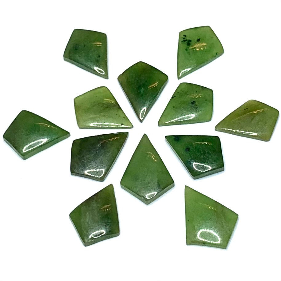 Natural British Columbian Jade Geometric Cabochons (CAB3693)