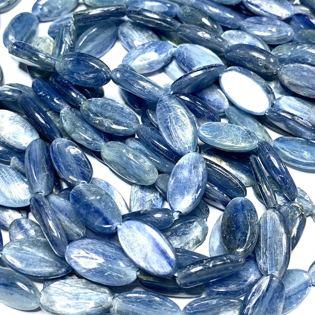 Kyanite Polished Flat Oval Beads-14 x 8mm (SP5037)