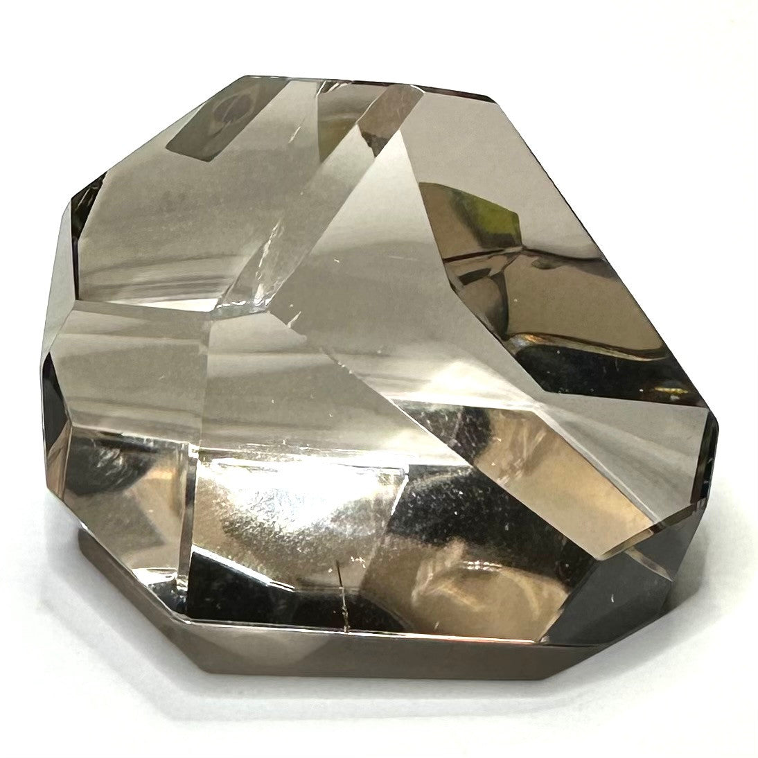 One of a Kind Smokey Quartz Freeform Faceted Stone-2 1/4 x 1 1/2"