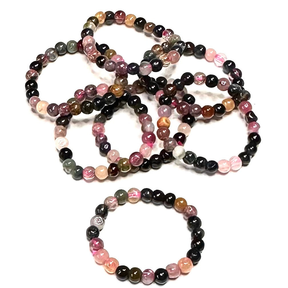 Tourmaline Bead Stretchy Ring-3mm
