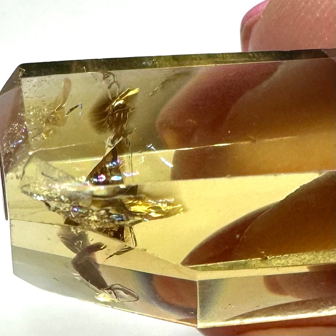 One of a Kind Citrine Tower Stone with Rainbows -38 x 20mm (NC5413)