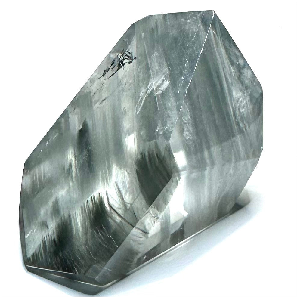 RARE-One of a Kind Blue Tara Quartz with Rainbow Inclusions Freeform Stone-2 x 1 1/4"