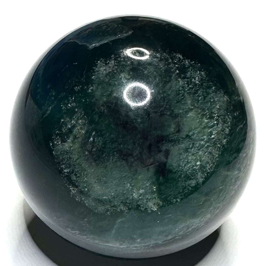 One of a Kind Blue Fluorite with Rainbow Inclusions Sphere-2"
