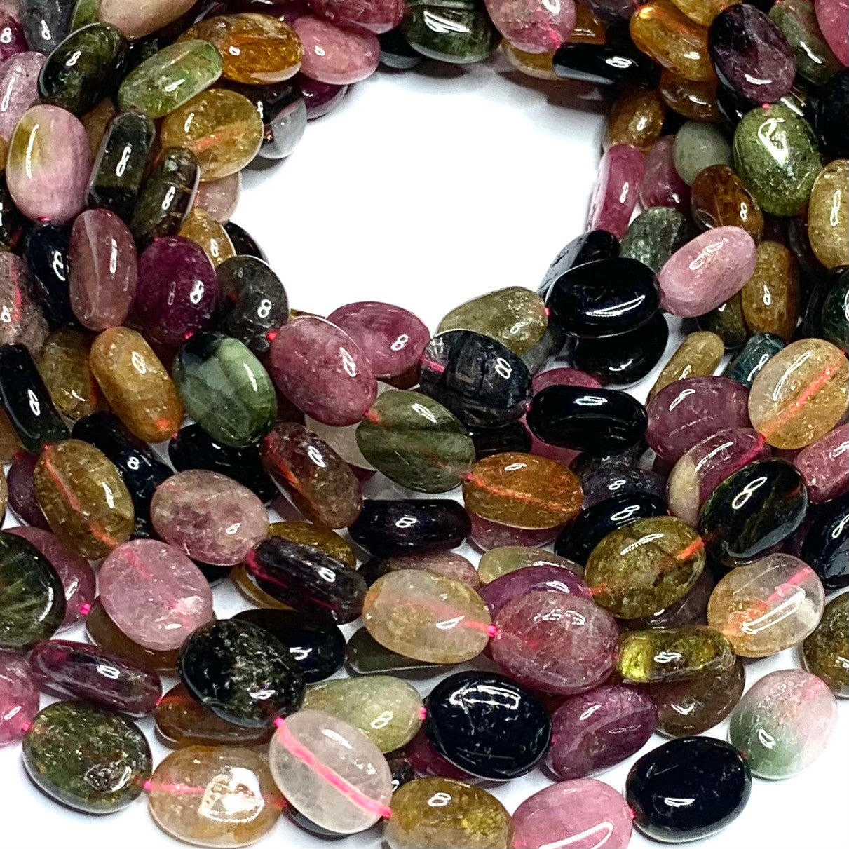 Tourmaline Tumbled and Polished Nugget Beads-8 x 6mm (SP3710