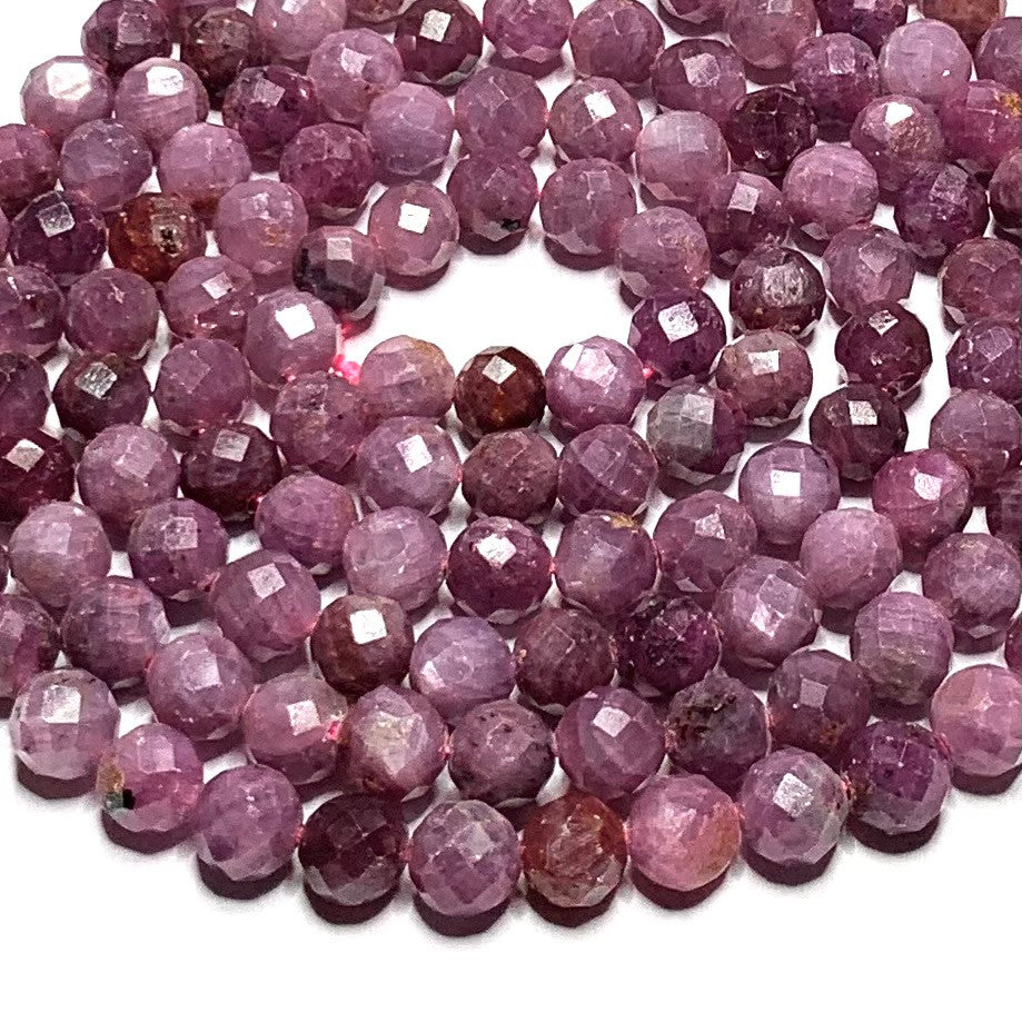 Micro Diamond Faceted Ruby Beads-6mm (SP3714)
