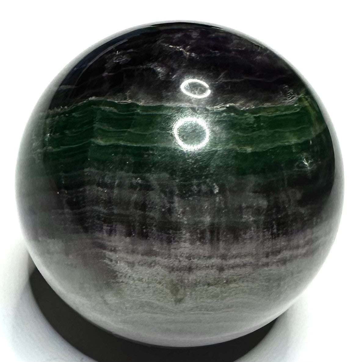 One of a Kind Fluorite with Rainbow Inclusions Sphere-2"