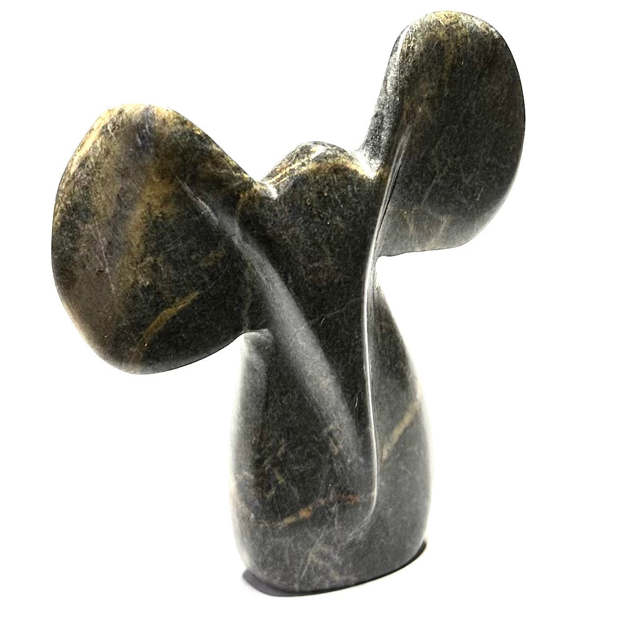 One of a Kind Hand Carved Soapstone Elephant Stone-3 1/2 x 3" (NC5458)