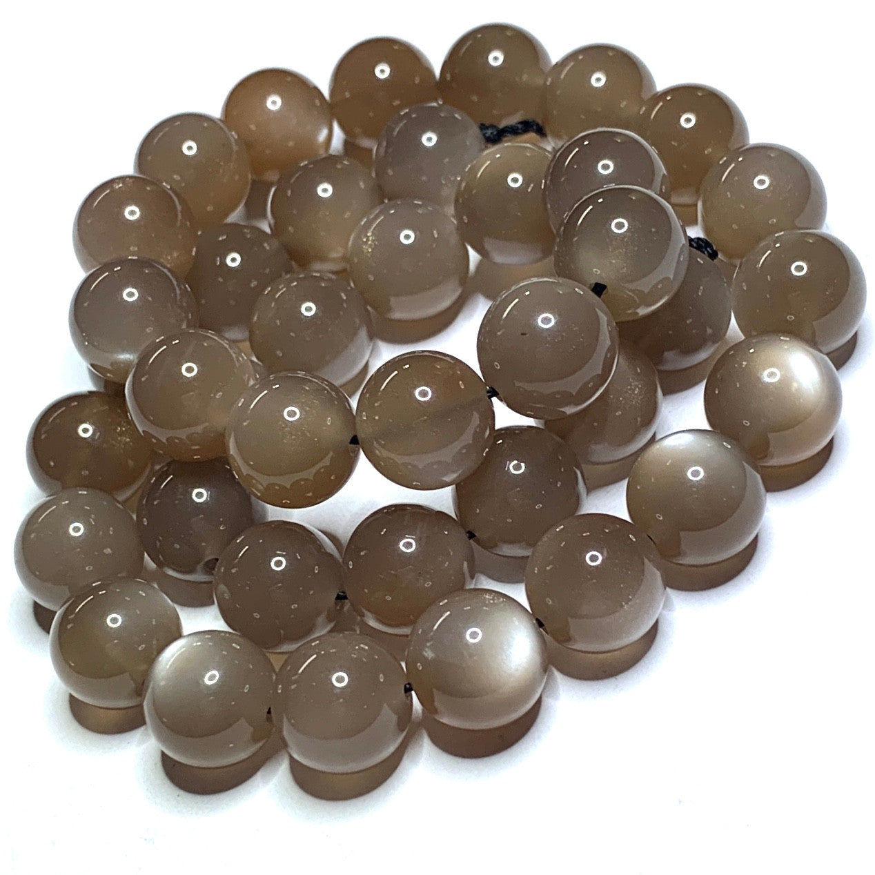 AA Grade-Highly Polished Chocolate Moonstone Round Beads-10mm