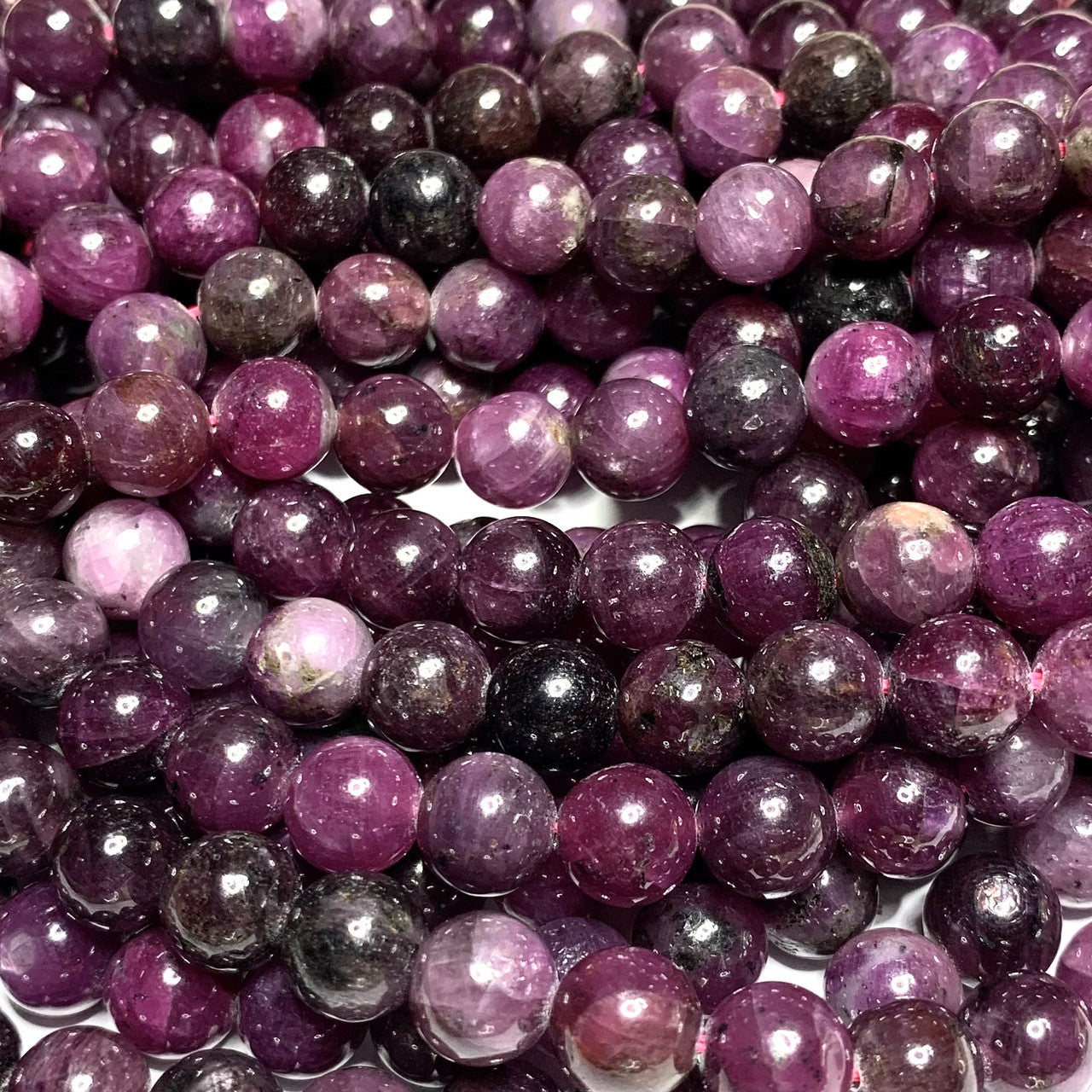 Highly Polished Ruby Round Beads-8mm