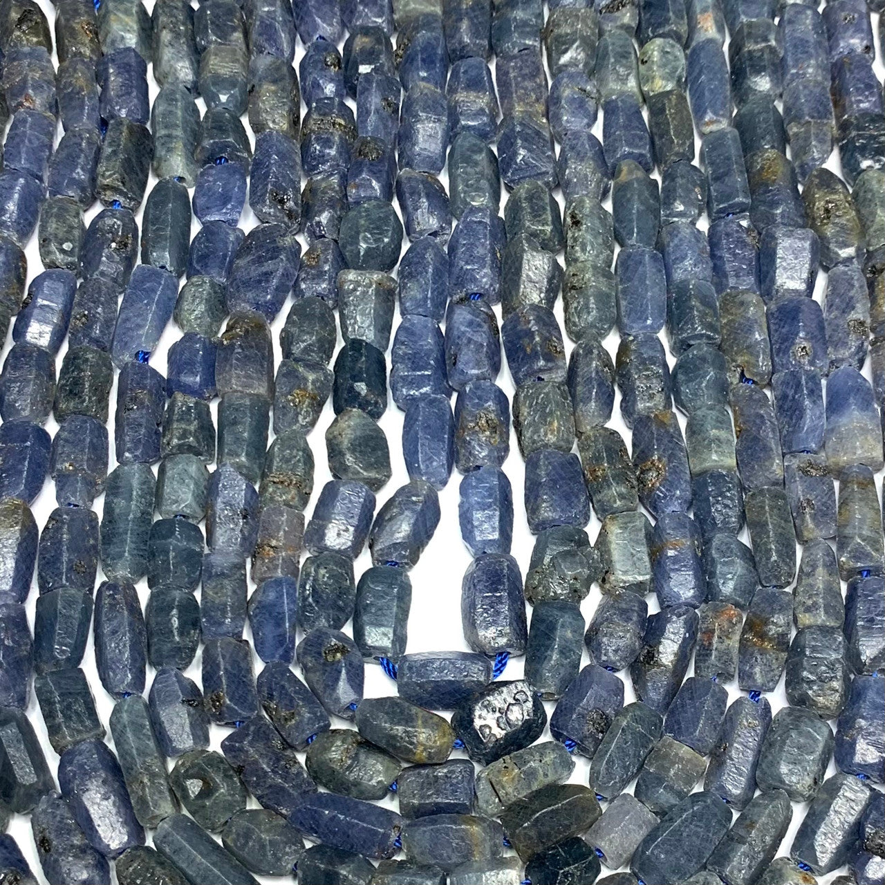 Faceted Rough Cut Sapphire Nugget Beads 6-8 x 9-12mm (SP3745)