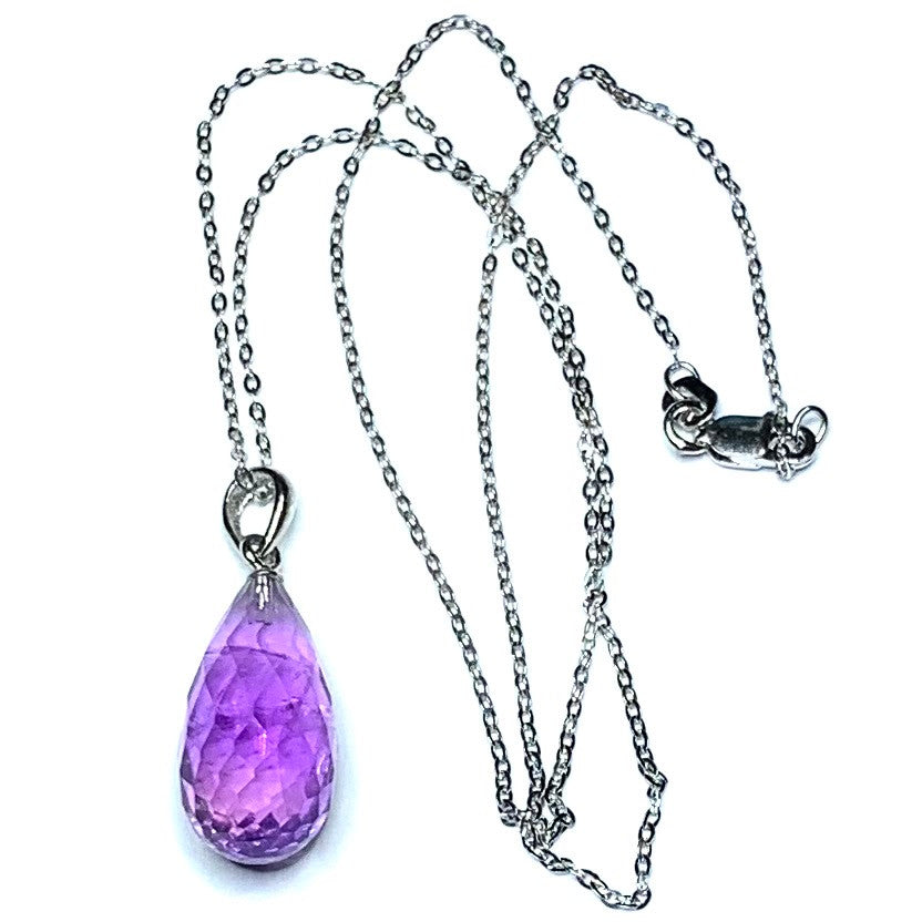 A Grade Faceted Teardrop Ametrine Pendant Necklace-28 x 10mm (SP3746)