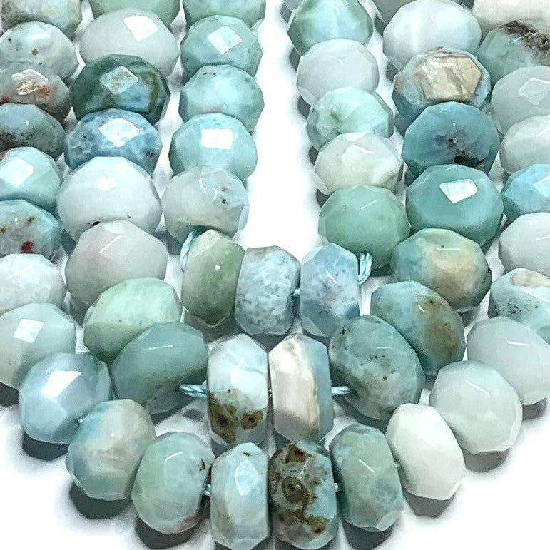 Larimar Faceted Rondel Beads-9mm (SP3751)