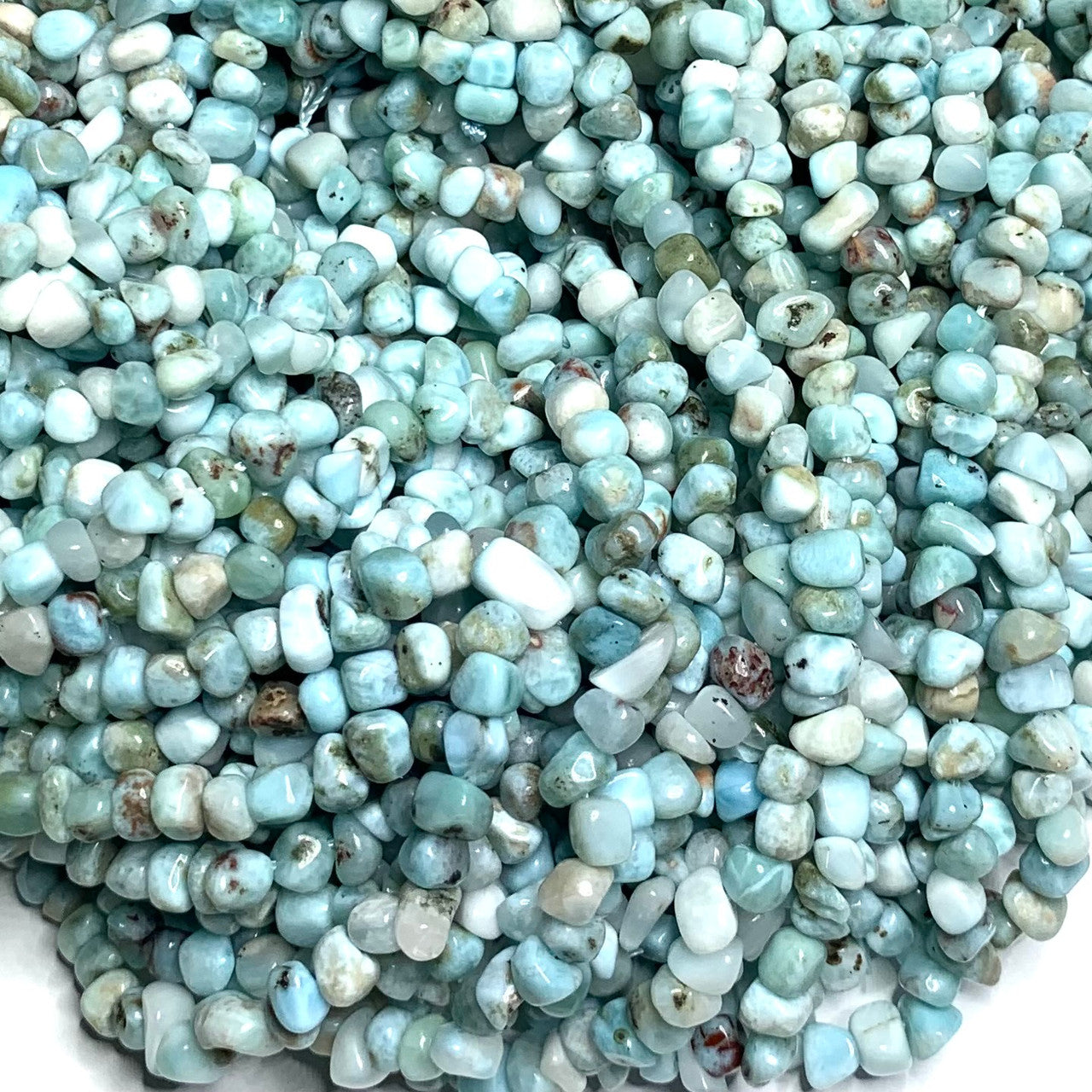 Larimar Tumbled and Polished Nugget Beads-5-8mm (SP3754)