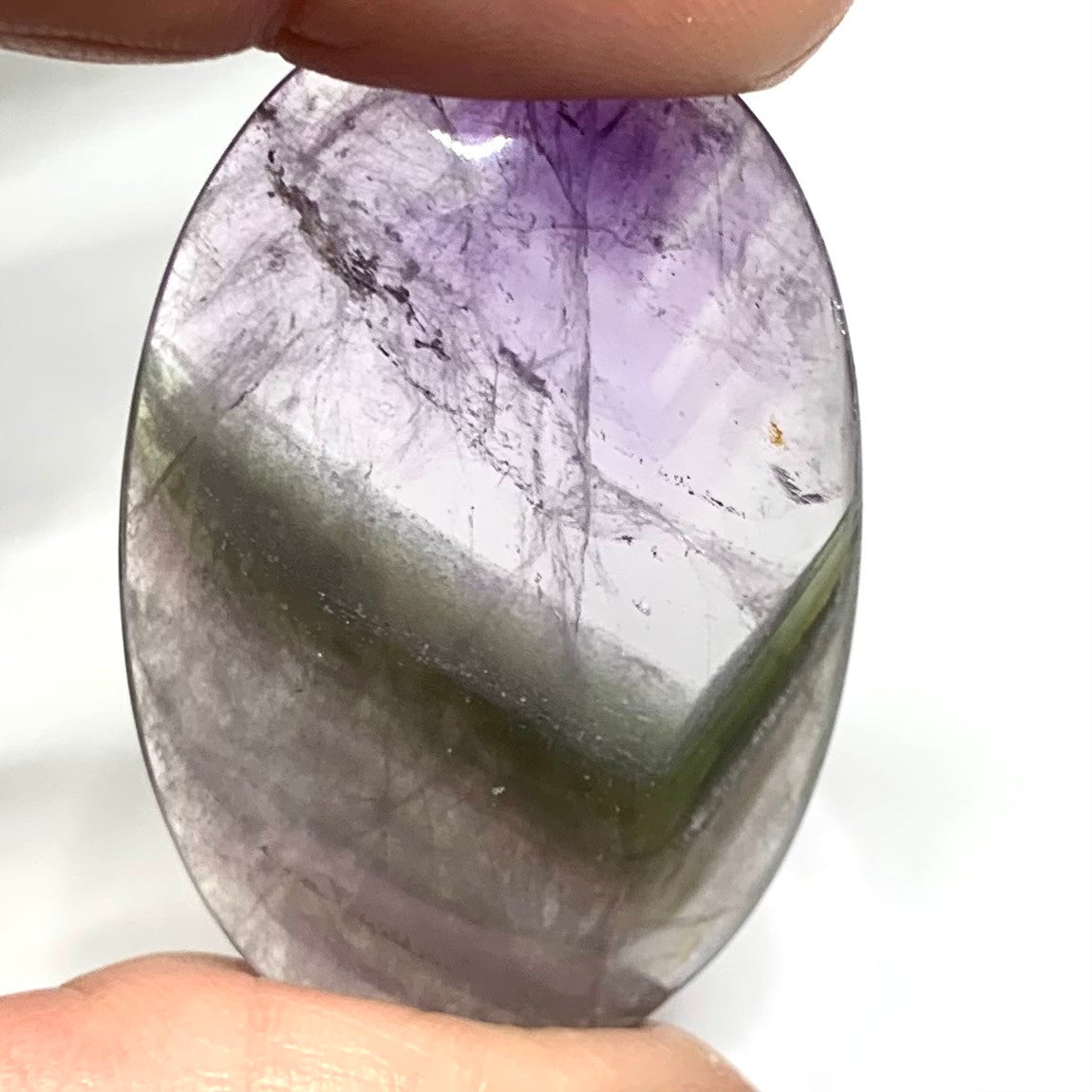 One of a Kind Chevron Amethyst Oval Cabochon-42 x 28mm (CAB3769)