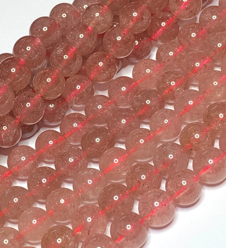 Highly Polished Strawberry Quartz Round Beads-8mm (SP3267)