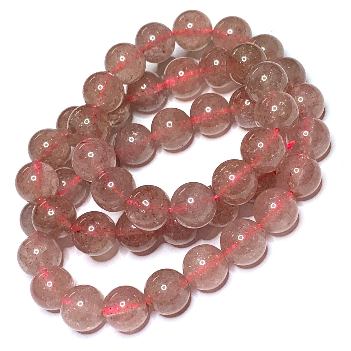Highly Polished Strawberry Quartz Round Beads-8mm (SP3267)