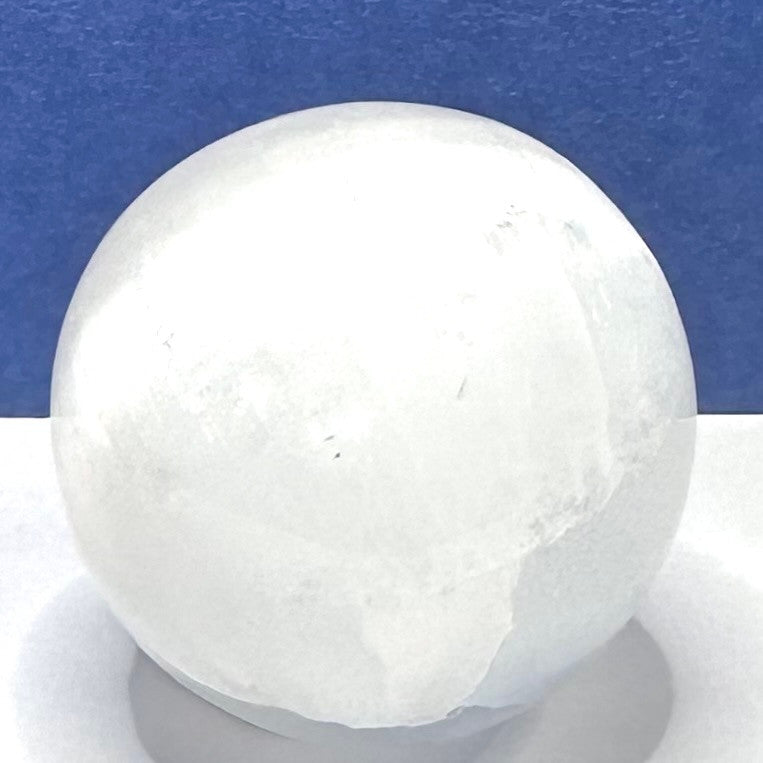 One of a Kind Selenite Stone Sphere-1 1/2"-NC5521 (NC5521)