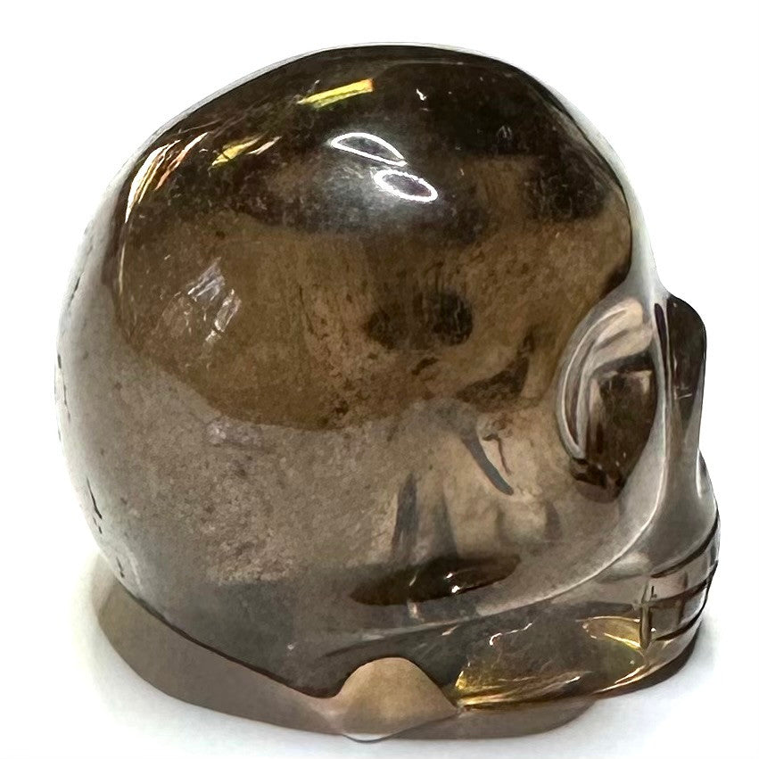 RARE-One of a Kind Vanderlei Barreto Carved Smokey Quartz Skull-1 1/4 x 1 1/2"-NC6602
