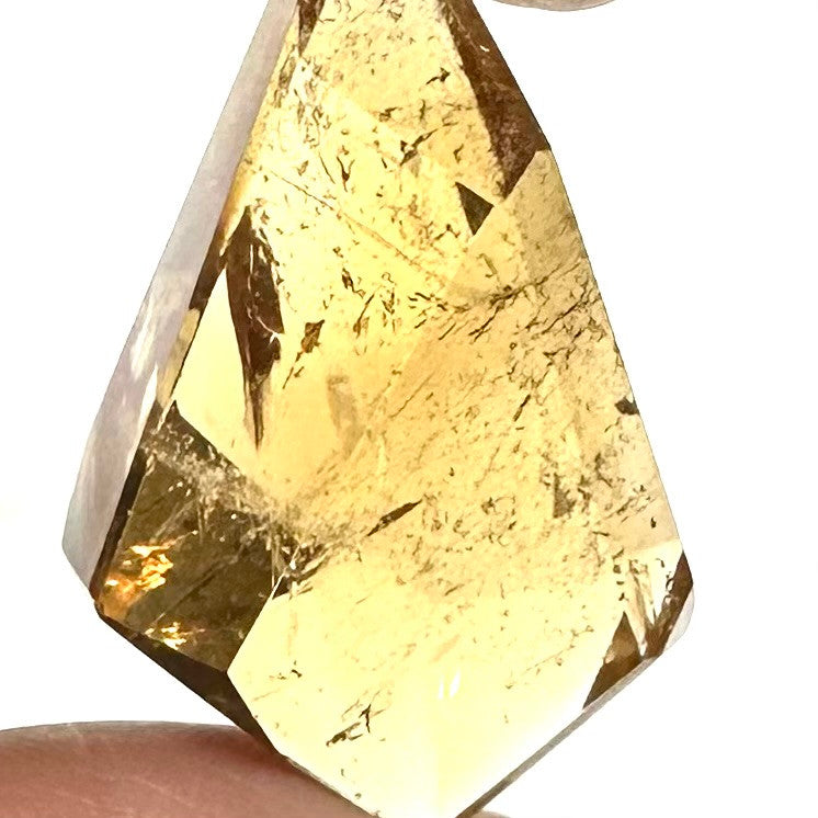 One of a Kind Honey Citrine with Rainbow Inclusions Freeform Polished Stone-37 x 21mm (NC5531)