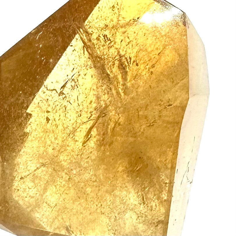 One of a Kind Honey Citrine with Rainbow Freeform Polished Stone-41 x 29mm (NC5535)