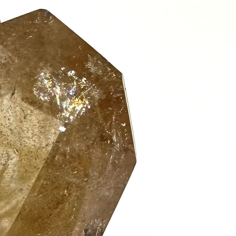 One of a Kind Honey Citrine with Rainbow Freeform Polished Stone-54 x 30mm (NC5536)