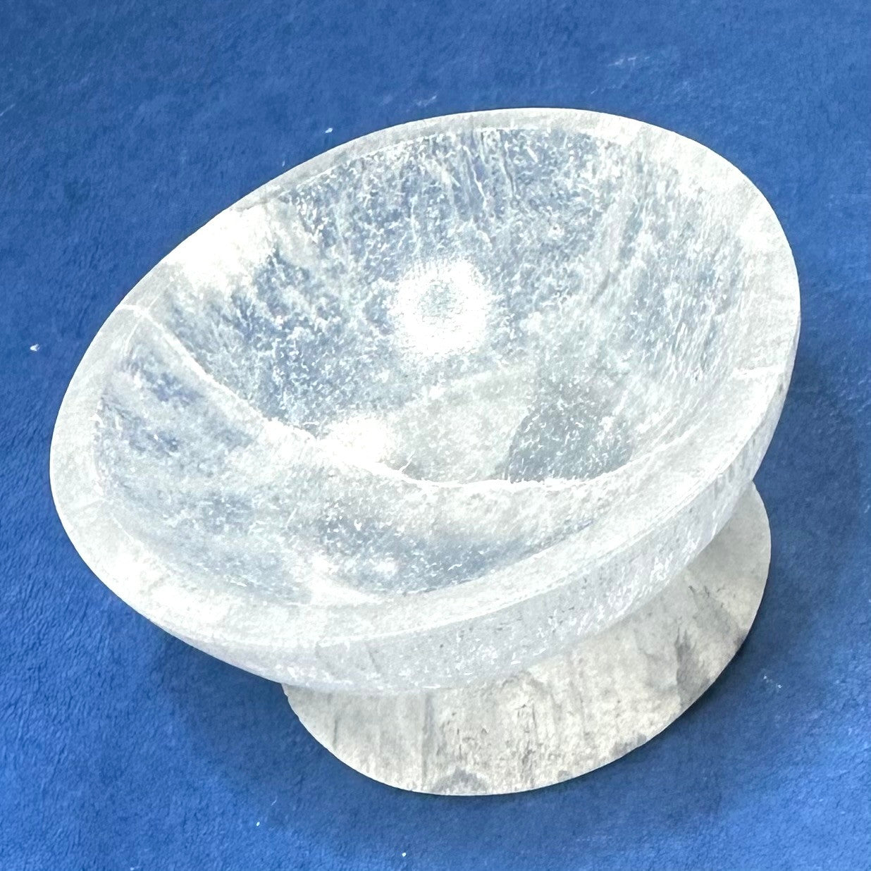 Selenite Small Carved Pedestal Bowls-1 1/4 x 2 1/2" (NC5570)