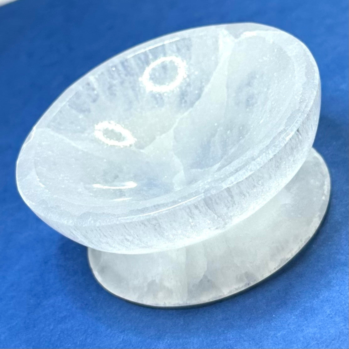 Selenite Carved Pedestal Bowls-1 1/4 x 3" (NC5571)