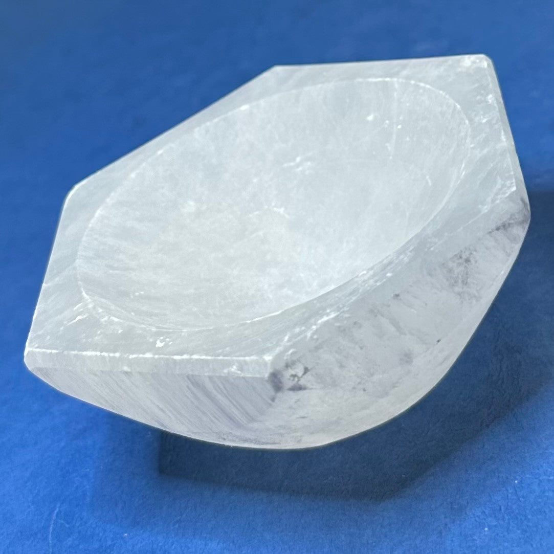 Selenite Carved Stone Hex Bowls-1 1/4 x 3 1/4" (NC5572)