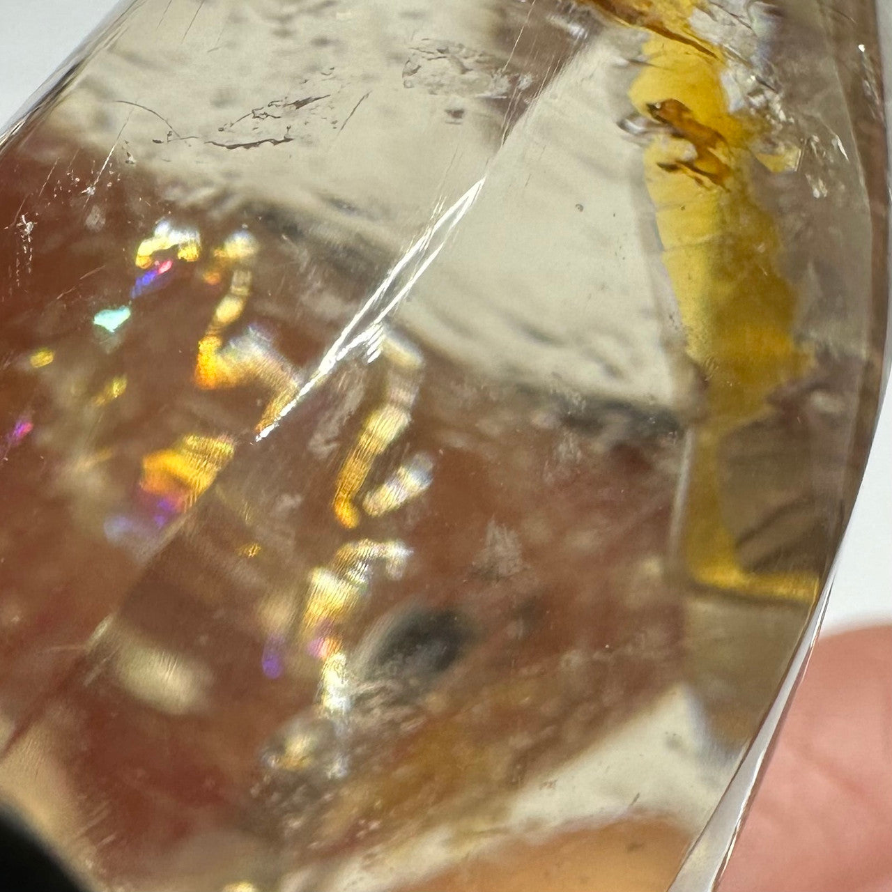 One of a Kind Citrine with Rainbow Inclusions  Flame Tower-2 1/4 x 1 1/2"