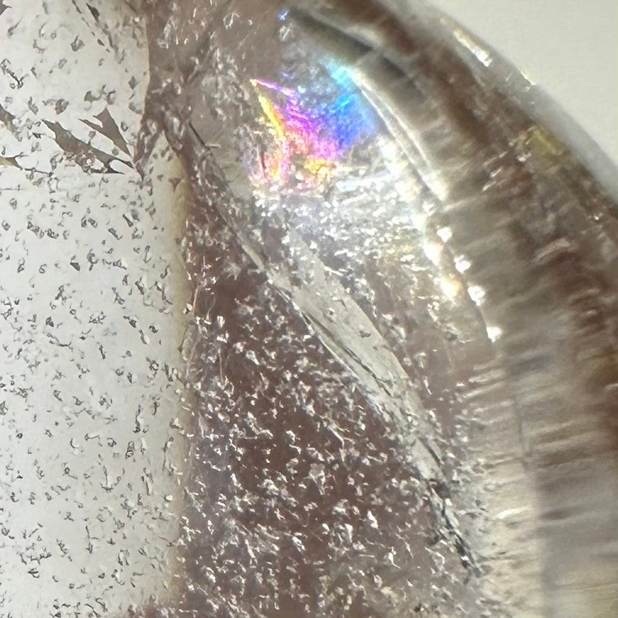 One of a Kind Quartz Crystal with Rainbow Inclusions Flame Tower-2 x 1 1/2"