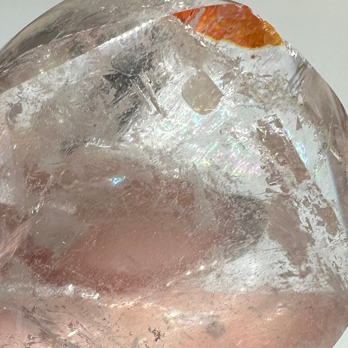 One of a Kind Quartz Crystal with Rainbow Inclusions Flame Tower-3 x 2"