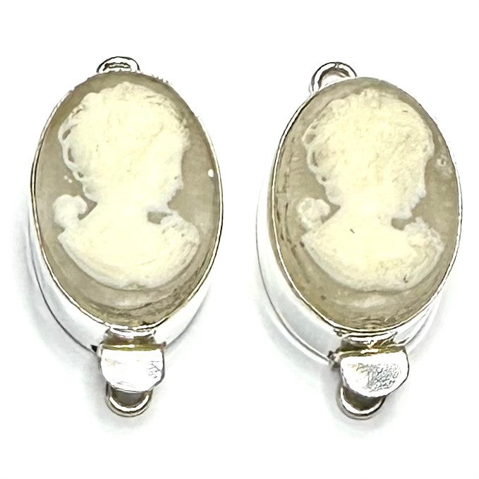 Sterling Silver "Nora" Oval Cameo Clasp Lot-Set of 2-26 x 19mm